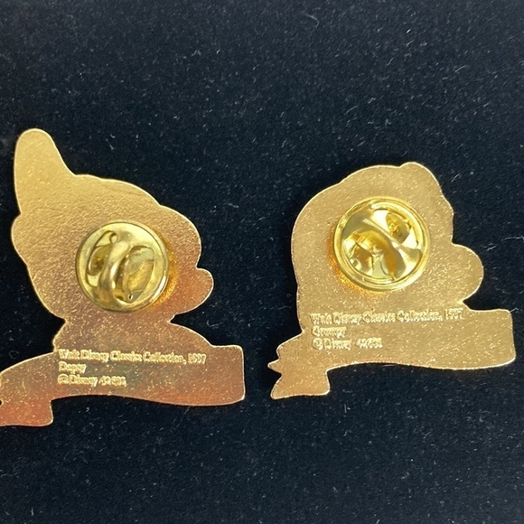 Disney 60th Anniversary (1997) Grumpy & Dopey Pin Snow White Dwarves Collectible - Picture 4 of 7